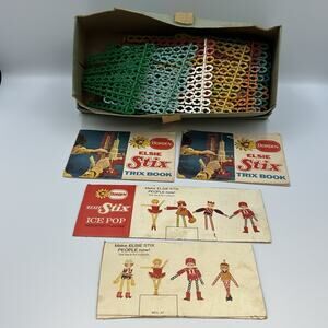 1970s Vintage Borden Elsie Stix w/ Orignal Box & Manual Plastic Popsicle Sticks